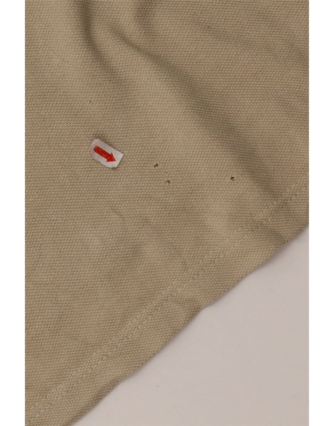 Think Pink Mens Long Sleeve Polo Shirt Small Beige Cotton