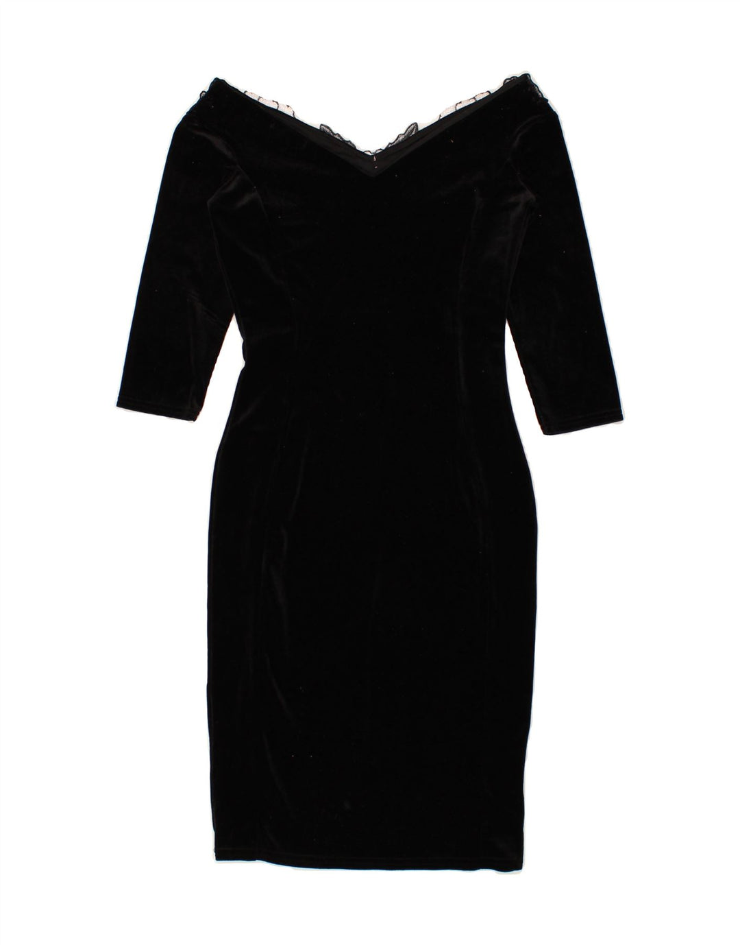 QUIZ Womens 3/4 Sleeve Bodycon Dress UK 8 Small Black Floral Polyester –  Messina Hembry
