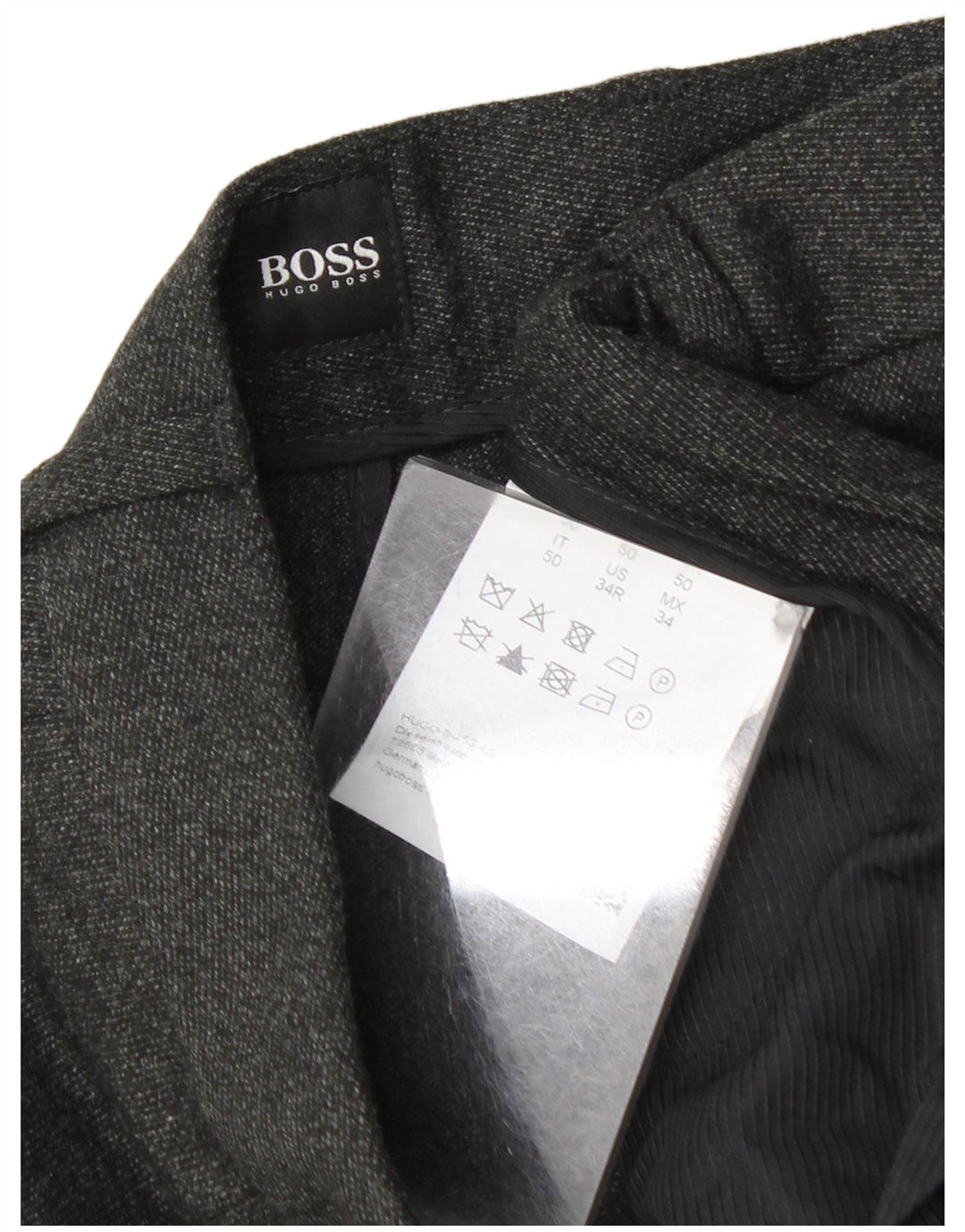 Hugo Boss Mens Slim Chino Trousers EU 50 Large W34 L32 Grey Polyester