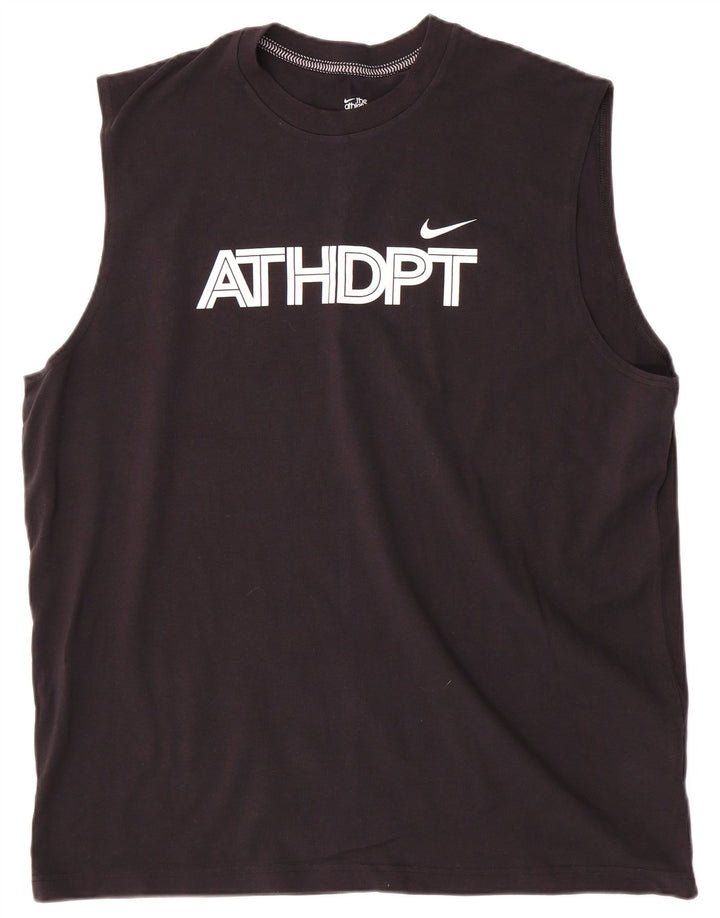 Nike Mens Graphic Vest Top 2XL Black Cotton