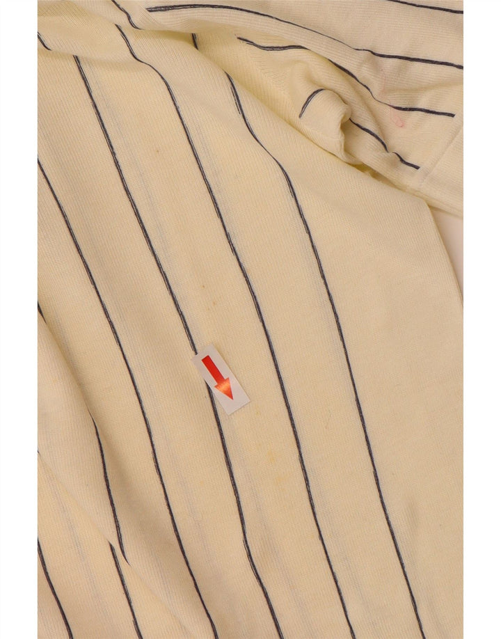 Fila Mens Rugby Polo Shirt IT 46 Small White Striped Cotton