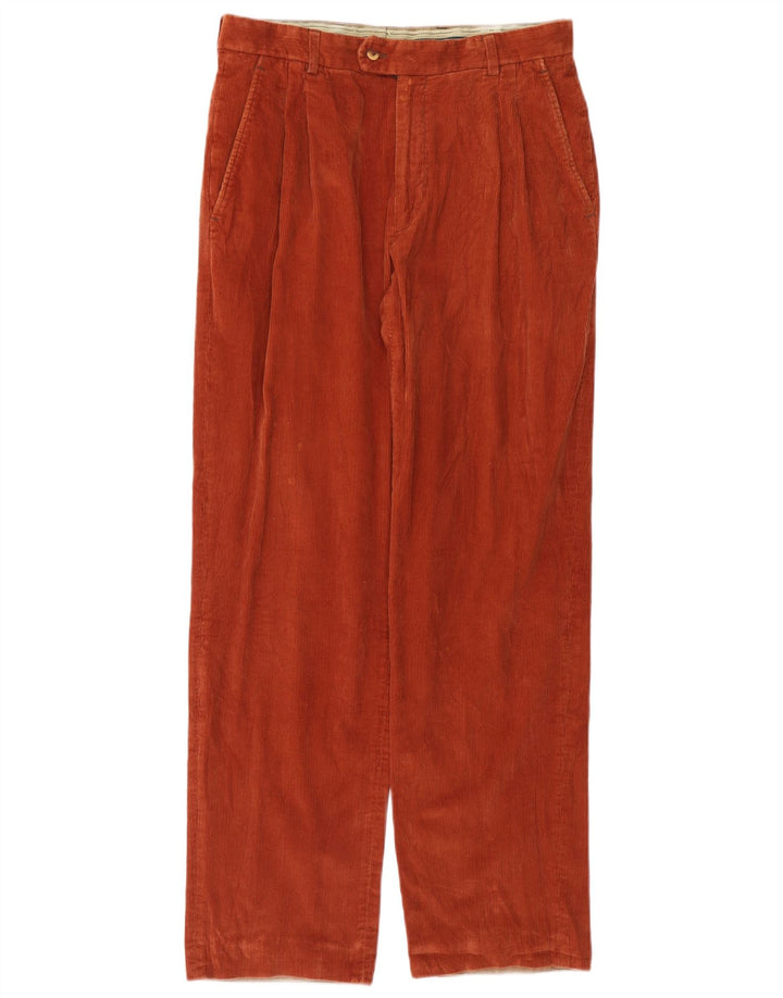 Bailo Mens Pegged Corduroy Trousers W34 L32 Orange Cotton