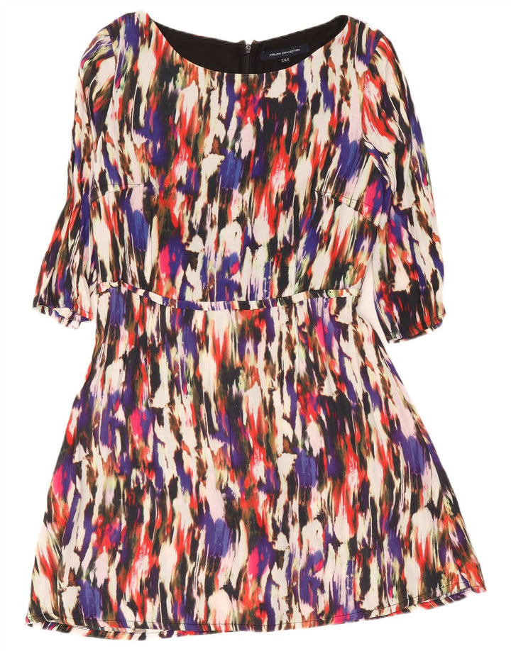 French Connection Womens A-Line Dress UK 14 Large Multicoloured Colourblock