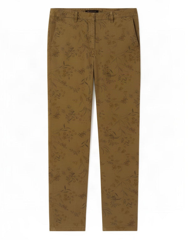 Marks & Spencer Womens Chino Trousers UK 12 Medium W30 L30 Khaki Floral