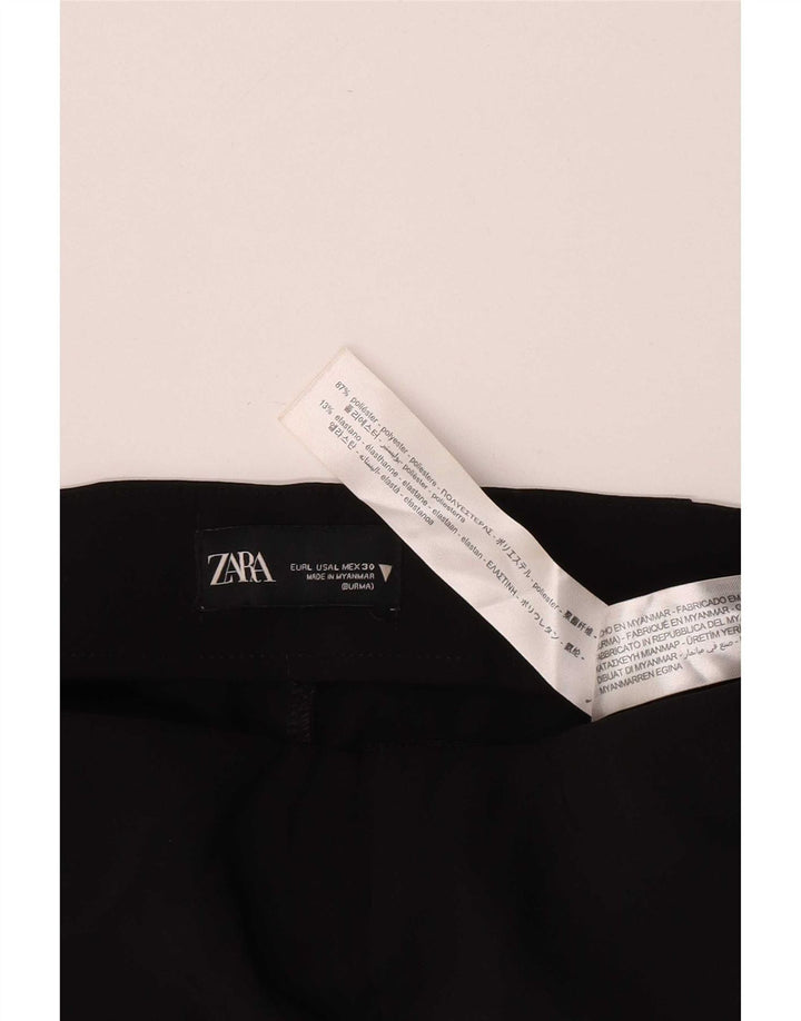 Zara Womens Slim Casual Trousers Large W30 L34 Black Polyester