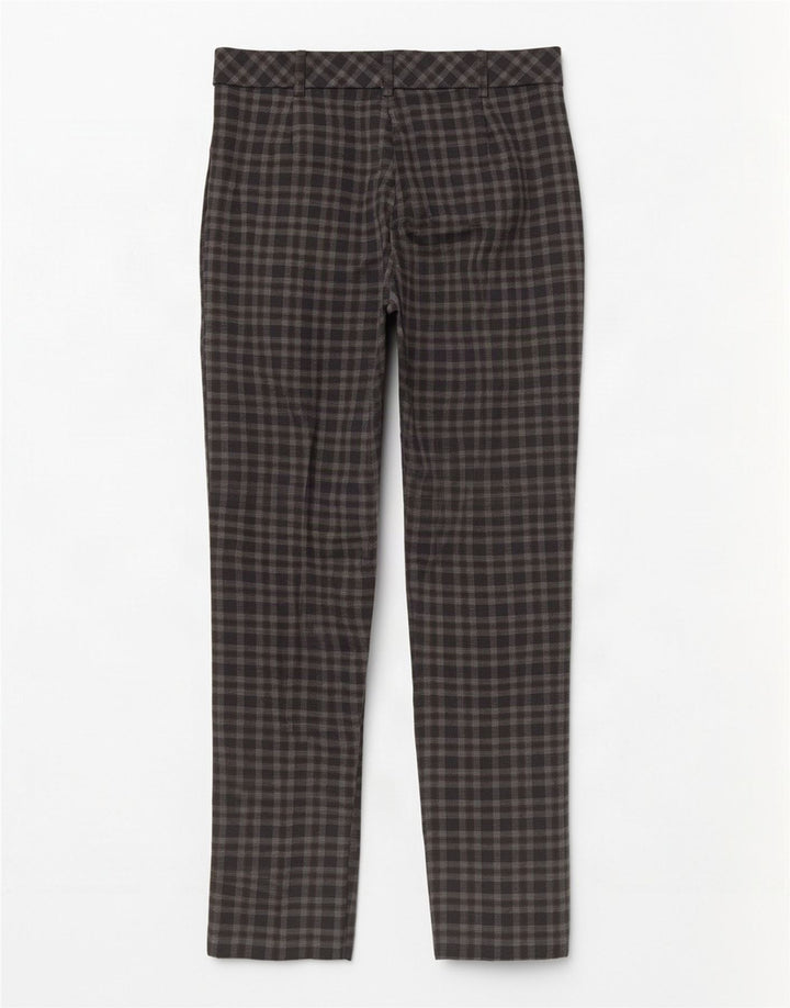 Marks & Spencer Womens Casual Trousers UK 12 Medium W30 L29 Brown Check