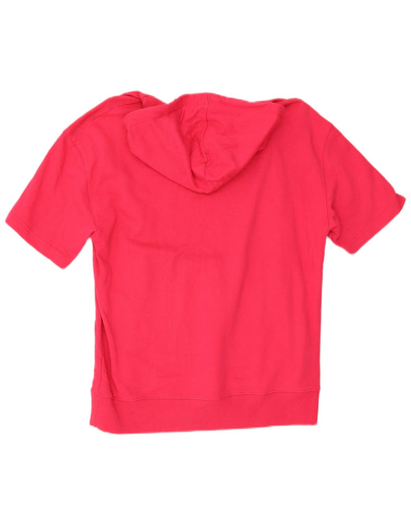 Zara Mens Short Sleeve Hoodie Jumper Small Pink