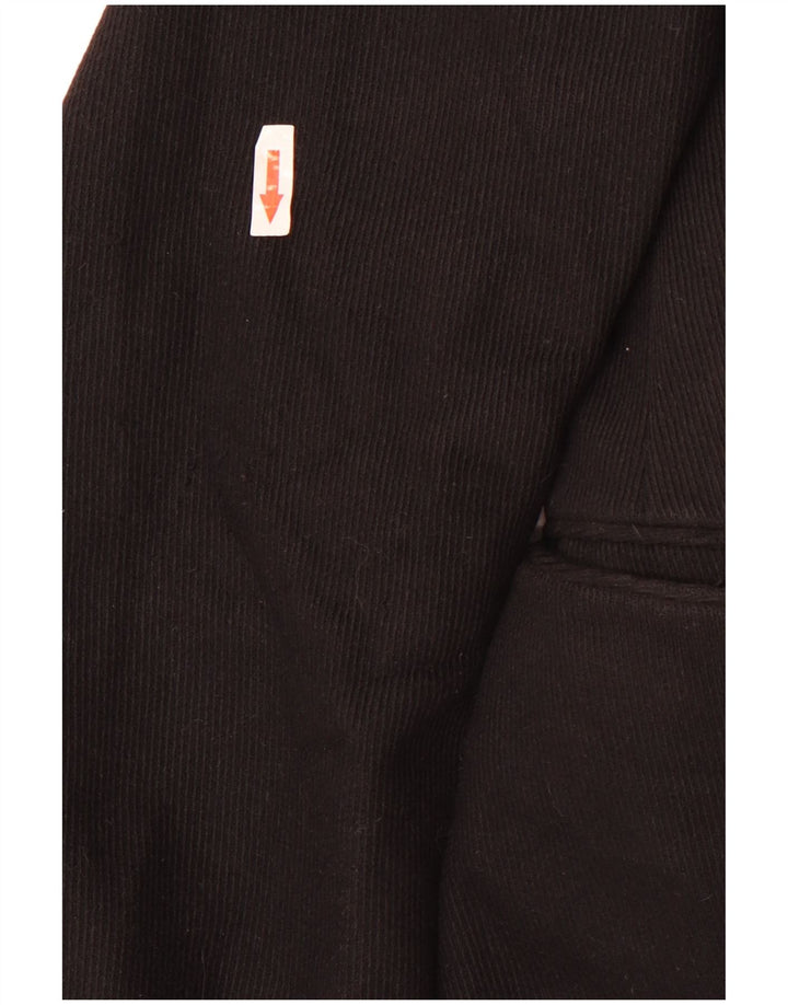 Fay Mens Corduroy Overcoat UK 40 Large Black