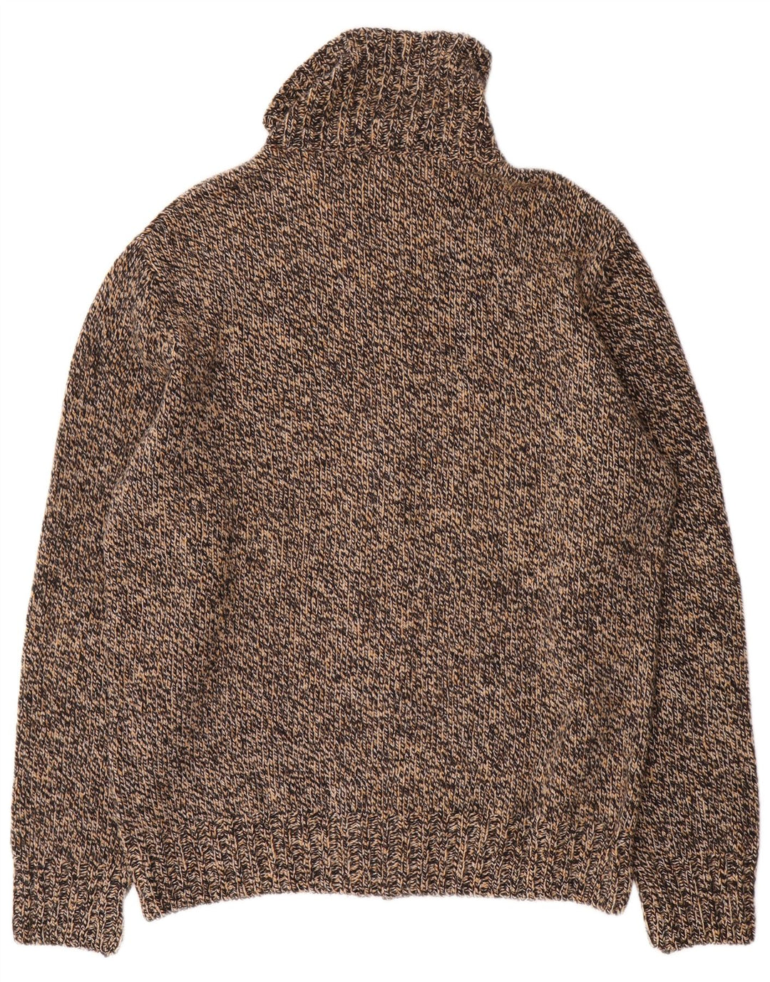 Massimo Dutti Mens Cardigan Sweater Large Brown Flecked Wool