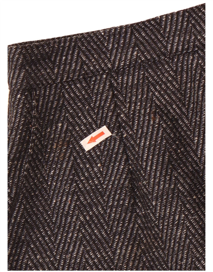 Vintage Womens Pencil Skirt W30 Medium Grey Chevron