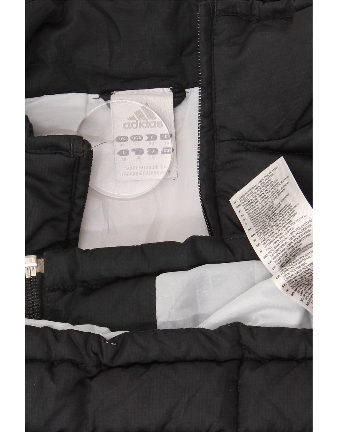 Adidas Womens Padded Gilet UK 12 Medium Black Polyester