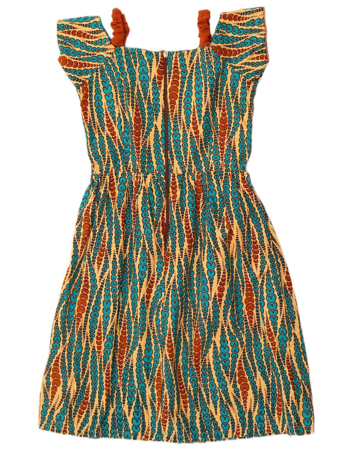 Vintage Womens A-Line Dress UK 10 Small Multicoloured Geometric