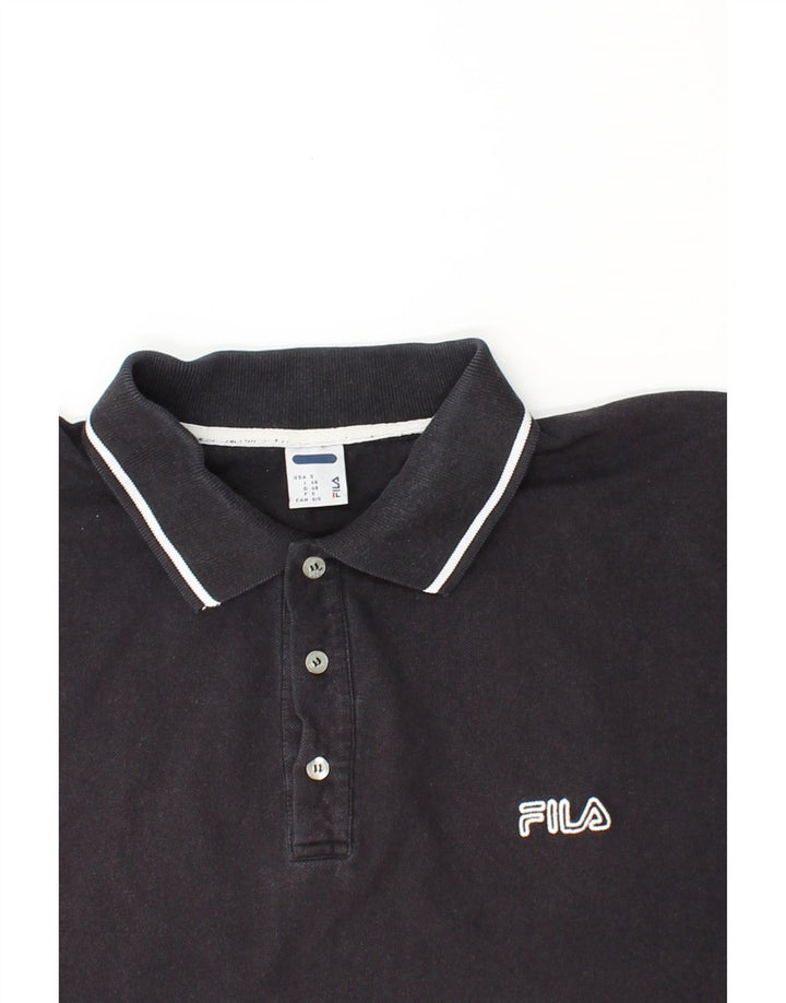 FILA Mens Polo Shirt IT 48 Medium Black Cotton Vintage Fila and Second-Hand Fila from Messina Hembry 