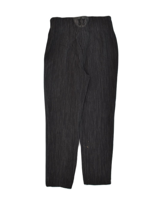 Black pinstripe cheap casual trousers