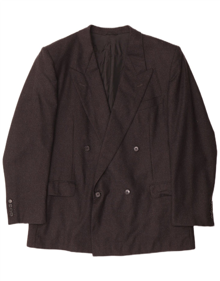 Redaelli Mens Double Breasted Blazer Jacket IT 56 3XL Grey Wool