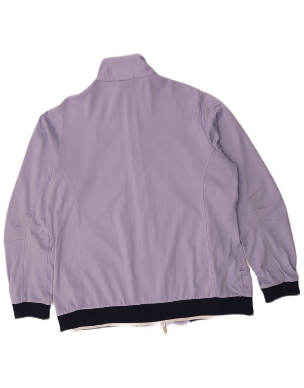 Champion Womens Easy Fit Tracksuit Top Jacket UK 18 XL Purple Colourblock