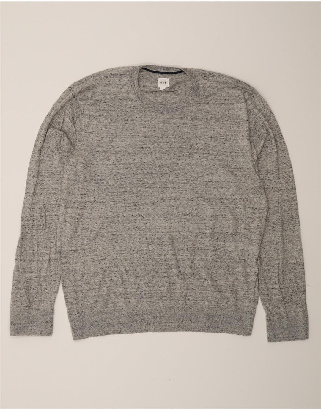 Gap Mens Crew Neck Jumper Sweater Large Grey Flecked Cotton