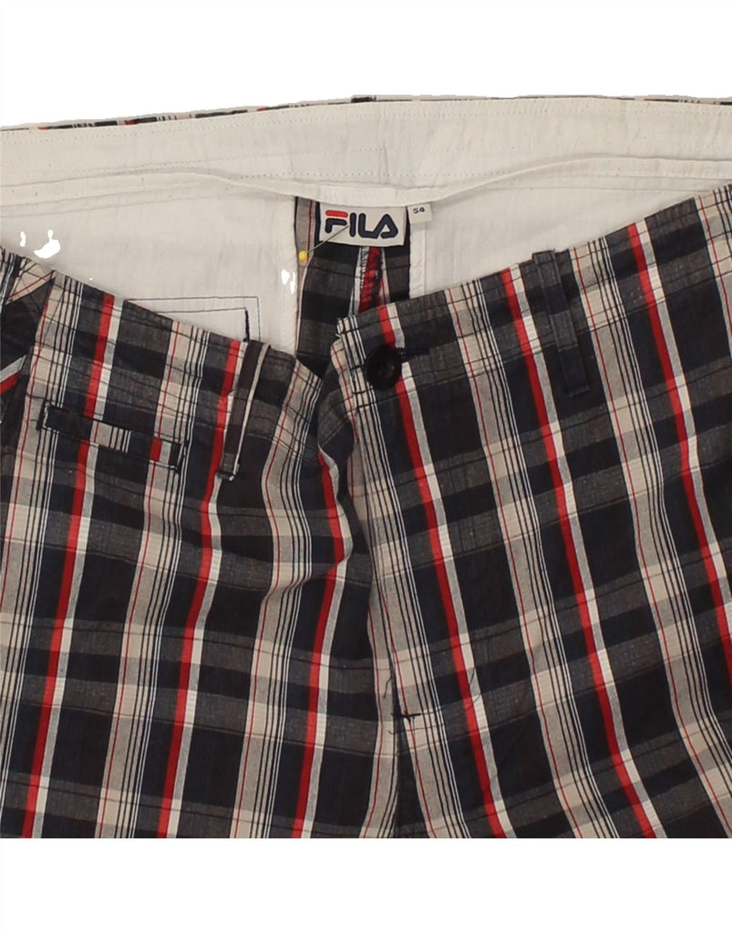 FILA Mens Chino Shorts IT 54 2XL W41  Grey Check Cotton | Vintage Fila | Thrift | Second-Hand Fila | Used Clothing | Messina Hembry 