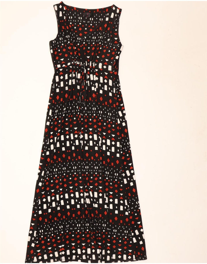 Jasper Conran Womens Sleeveless Maxi Dress UK 12 Medium Black Geometric