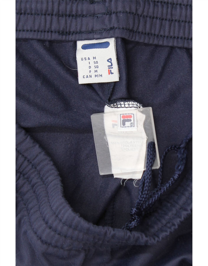 Fila Mens Tracksuit Trousers IT 50 Medium  Navy Blue Colourblock Polyester