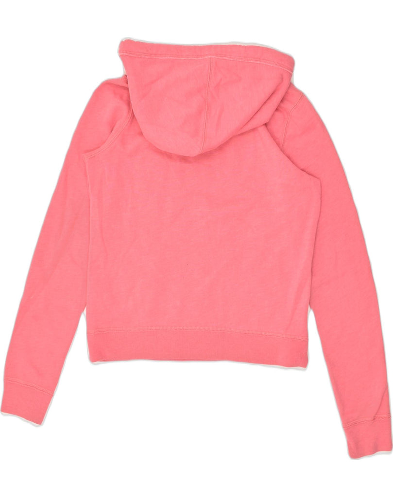 ABERCROMBIE & FITCH Womens Graphic Hoodie Jumper UK 12 Medium Pink Cotton | Vintage Abercrombie & Fitch | Thrift | Second-Hand Abercrombie & Fitch | Used Clothing | Messina Hembry 