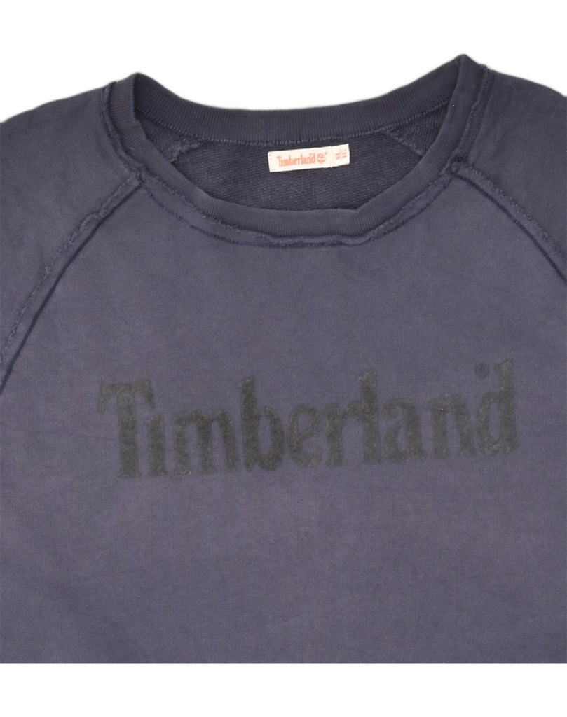 TIMBERLAND Womens Graphic Sweatshirt Jumper UK 18 XL Navy Blue Cotton | Vintage Timberland | Thrift | Second-Hand Timberland | Used Clothing | Messina Hembry 