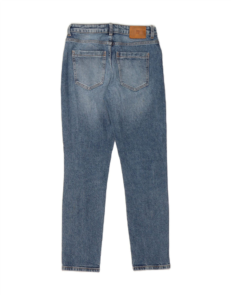 ZARA Womens Distressed Slim Jeans EU 34 2XS W24 L27 Blue Cotton Vintage Zara and Second-Hand Zara from Messina Hembry 