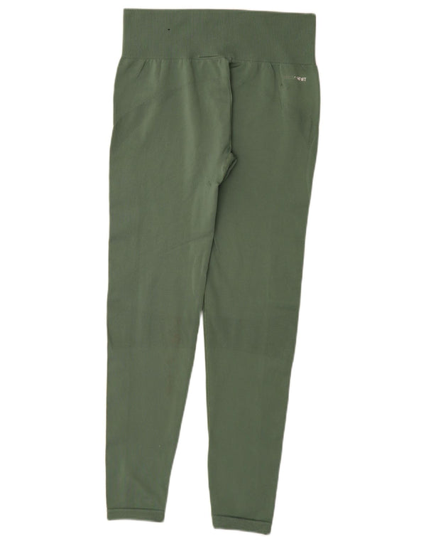 Adidas Womens Leggings UK 8/10 Small  Green Polyester