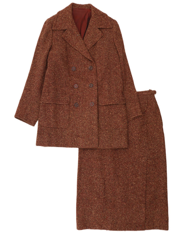 Vintage Womens 2 Piece Skirt Set UK 12 Medium W28 Brown Flecked