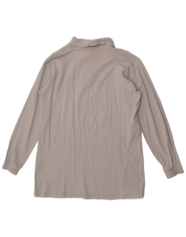 Kappa Mens Long Sleeve Polo Shirt Medium Blue Cotton