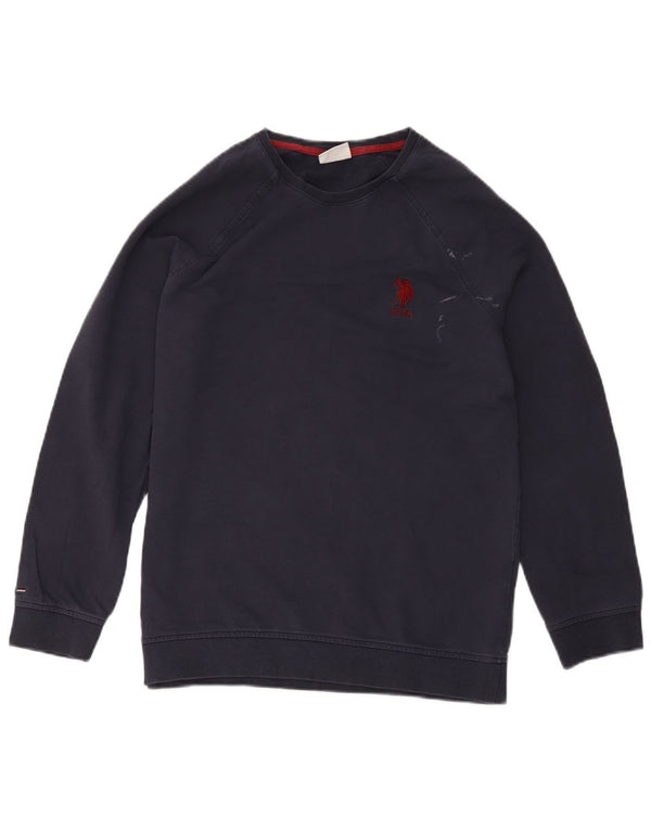 U.S. Polo Assn. Womens Sweatshirt Jumper UK 14 Large Navy Blue Cotton