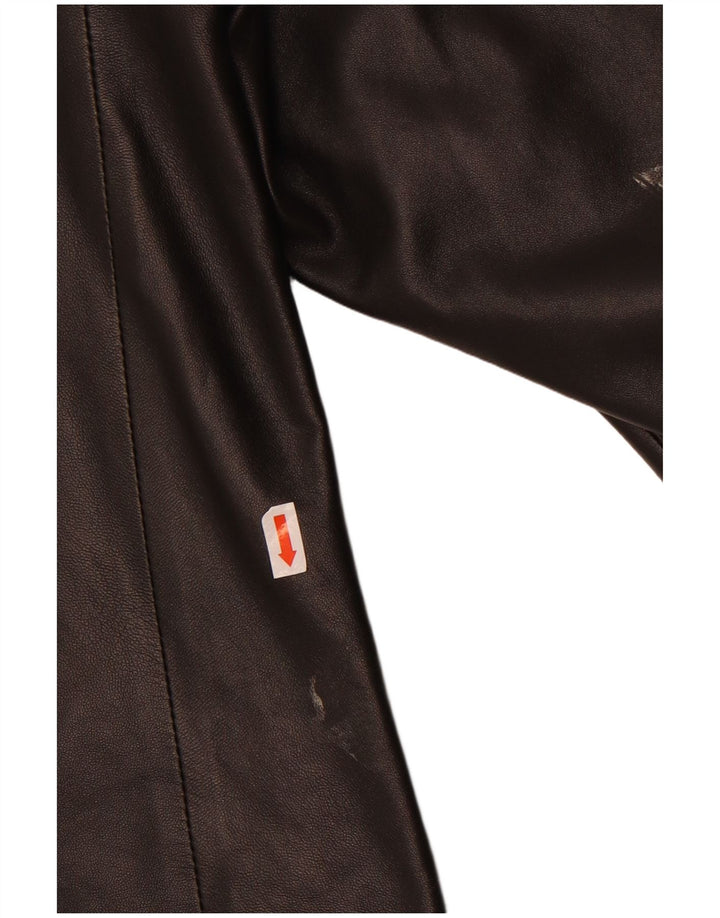 JIL SANDER Womens Leather Racer Jacket IT 46 Large Black Leather