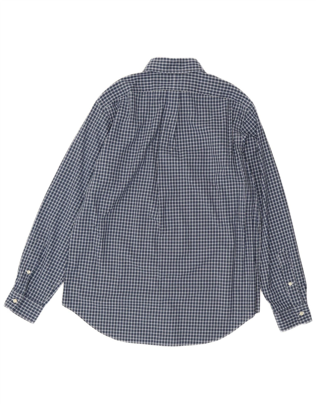Ralph Lauren Mens Classic Fit Shirt Medium Navy Blue Check Cotton