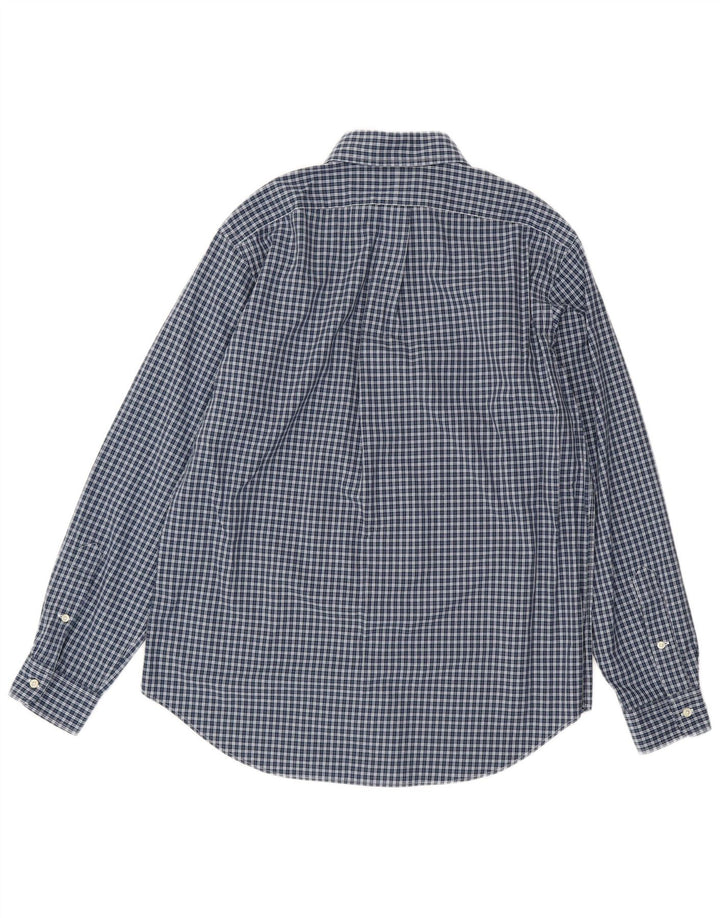 Ralph Lauren Mens Classic Fit Shirt Medium Navy Blue Check Cotton