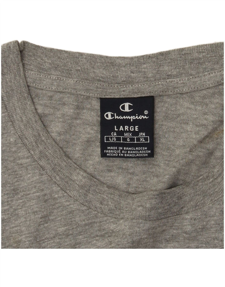 Champion Mens T-Shirt Top Large Grey Flecked
