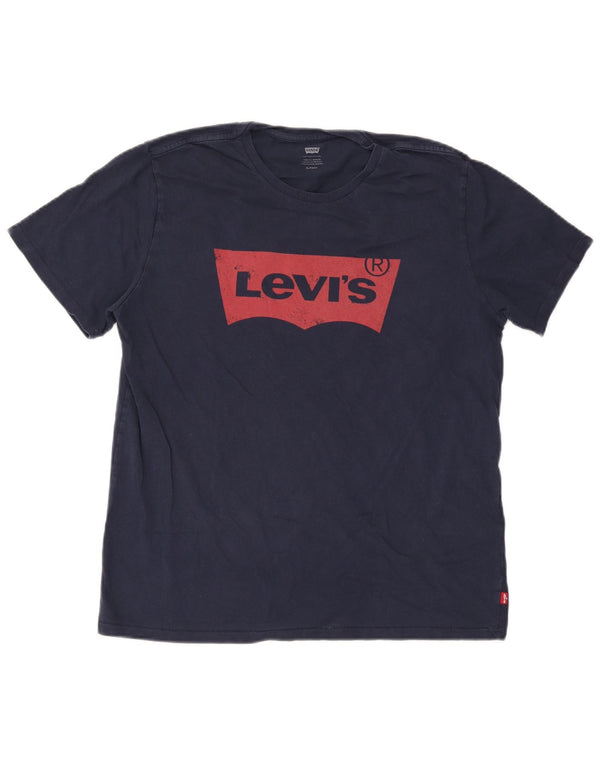 Levi's Mens Graphic T-Shirt Top XL Navy Blue Cotton