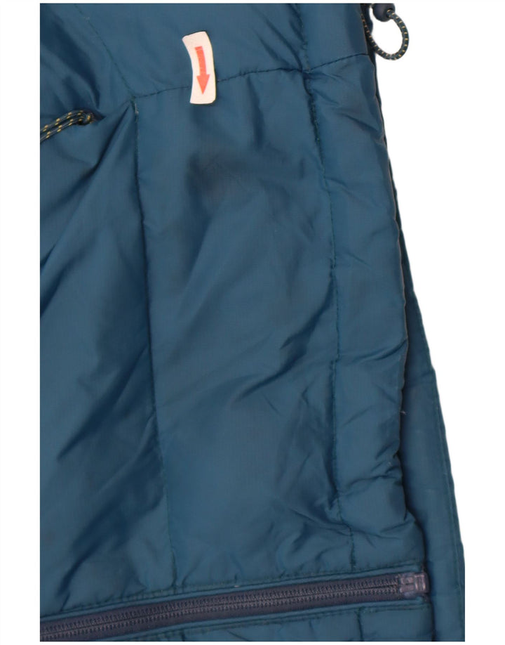 Mountain Warehouse Mens Hooded Padded Jacket UK 36 Small Blue Colourblock