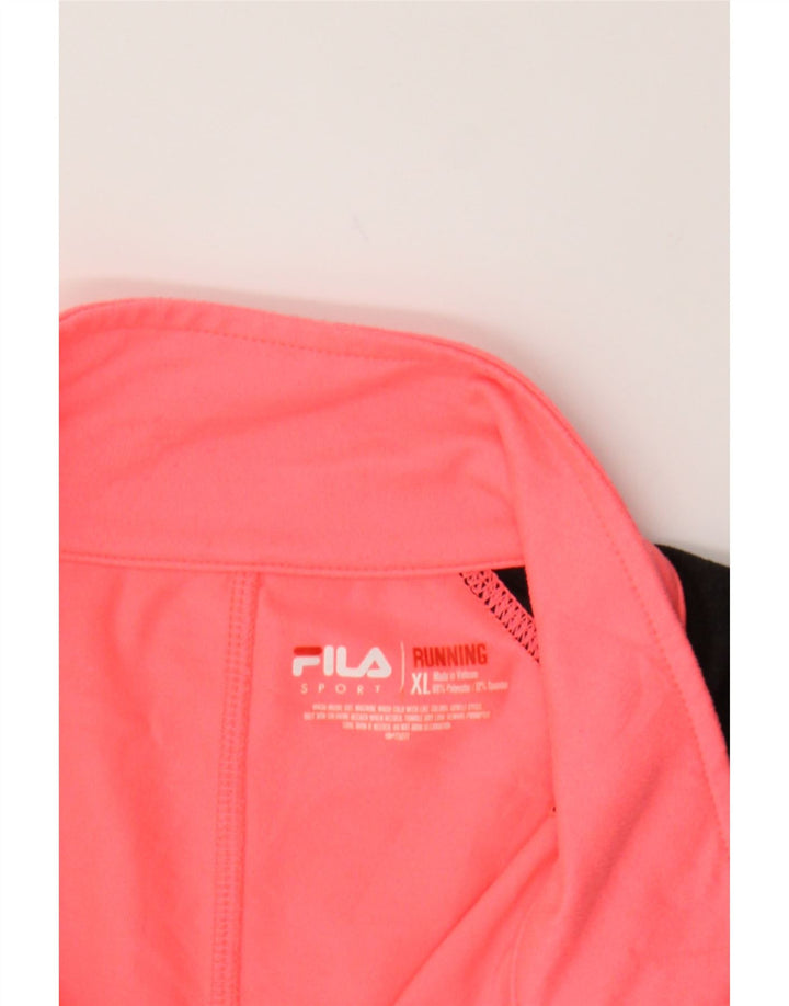 FILA Womens Zip Neck Pullover Tracksuit Top UK 18 XL Pink Colourblock Vintage Fila and Second-Hand Fila from Messina Hembry 