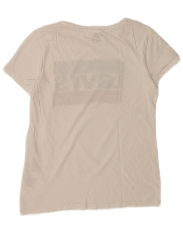 Levi's Womens Graphic T-Shirt Top UK 6 XS White Cotton