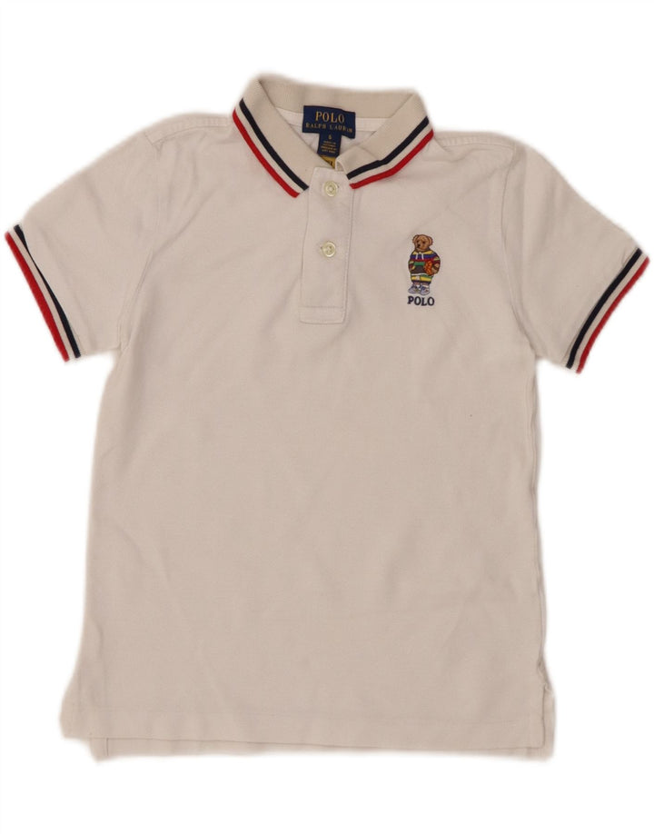 RALPH LAUREN Boys Polo Shirt 5-6 Years White