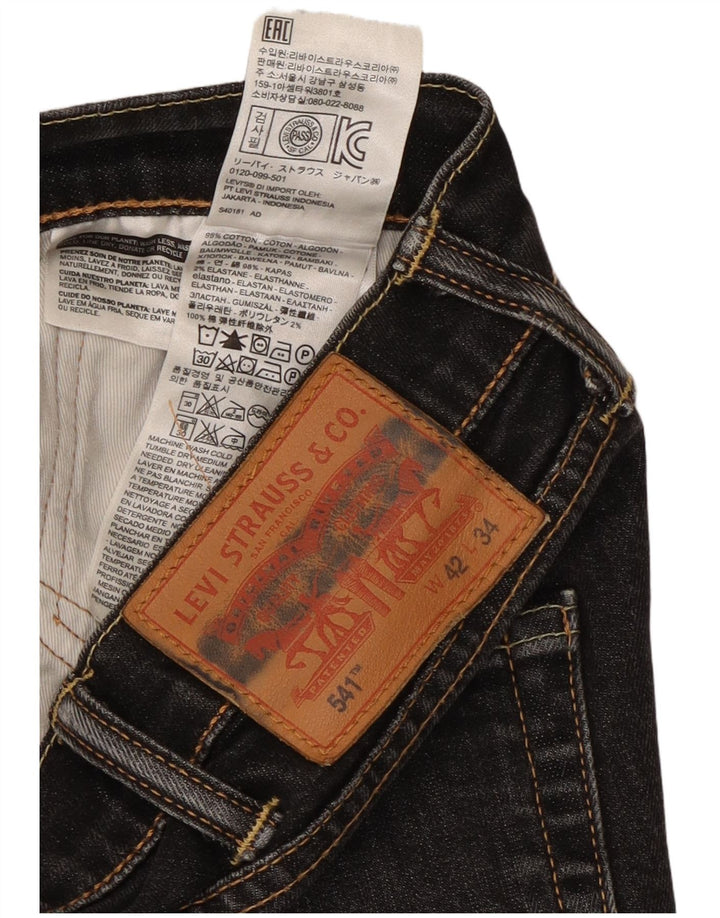 Levi's Mens 541 Tapered Jeans W42 L31 Black Cotton