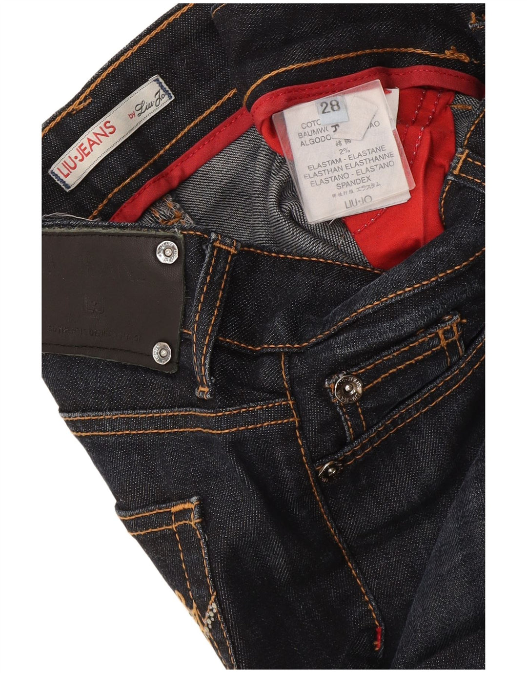 Liu Jo Womens Straight Jeans W28 L31 Navy Blue Cotton