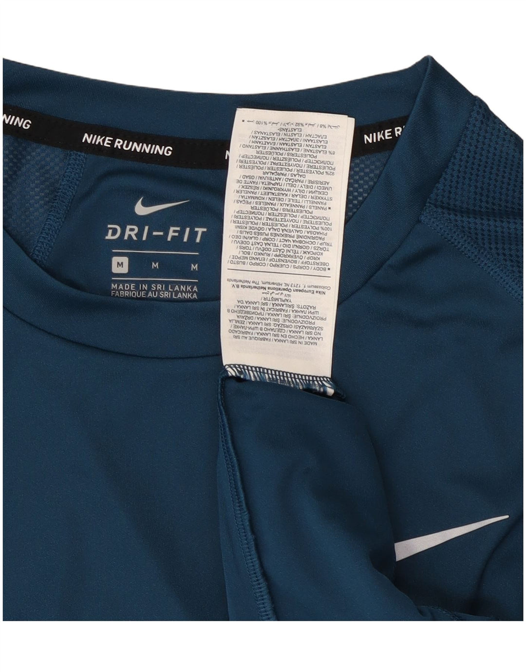Nike Womens Dri Fit T-Shirt Top UK 14 Medium Blue Polyester