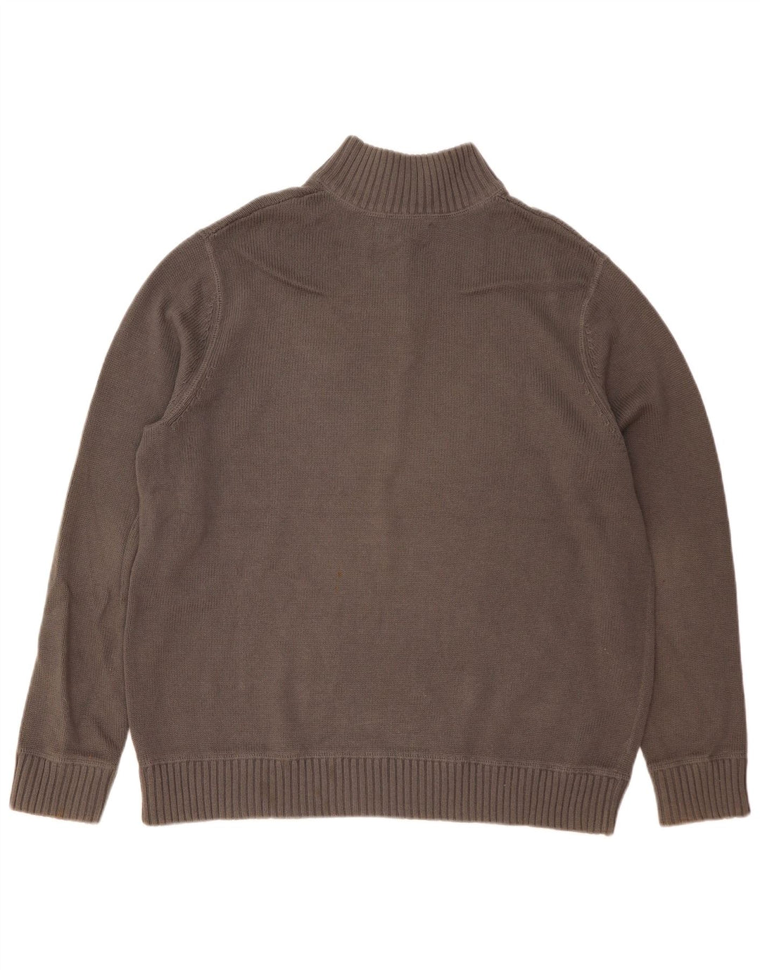 EDDIE BAUER Mens Zip Neck Jumper Sweater XL Grey Cotton