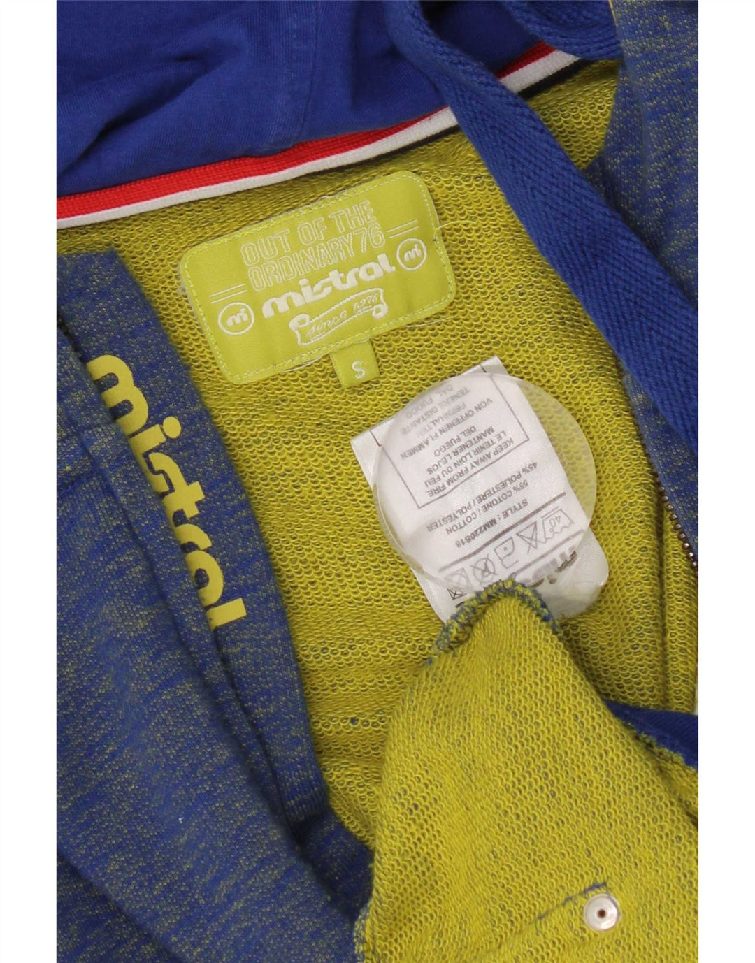 Mistral Mens Zip Hoodie Sweater Small Blue Flecked Cotton