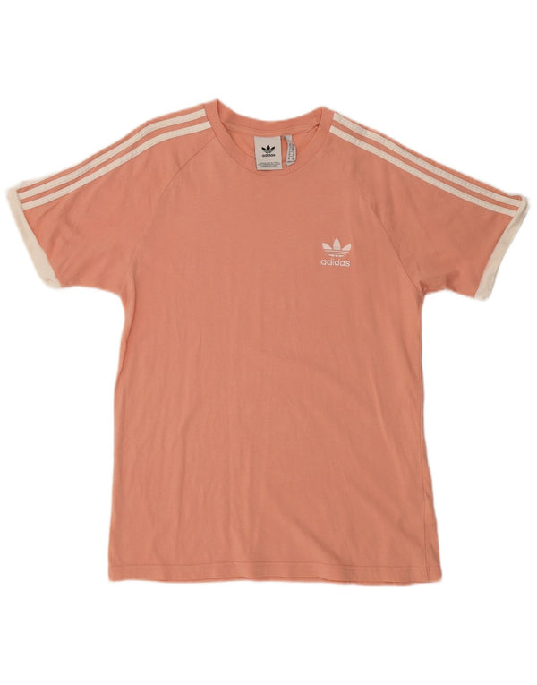 Adidas Womens T-Shirt Top UK 14 Medium Pink Cotton