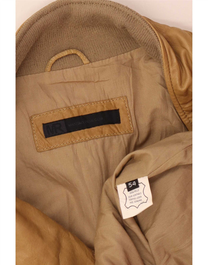 Massimo Rebecchi Womens Leather Jacket IT 54 3XL Beige