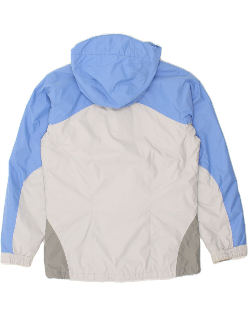 COLUMBIA Womens Hooded Windbreaker Jacket UK 14 Medium Blue Colourblock | Vintage Columbia | Thrift | Second-Hand Columbia | Used Clothing | Messina Hembry 