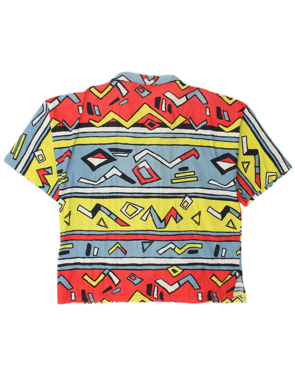 Rio Mens Short Sleeve Shirt Large Multicoloured Geometric Cotton