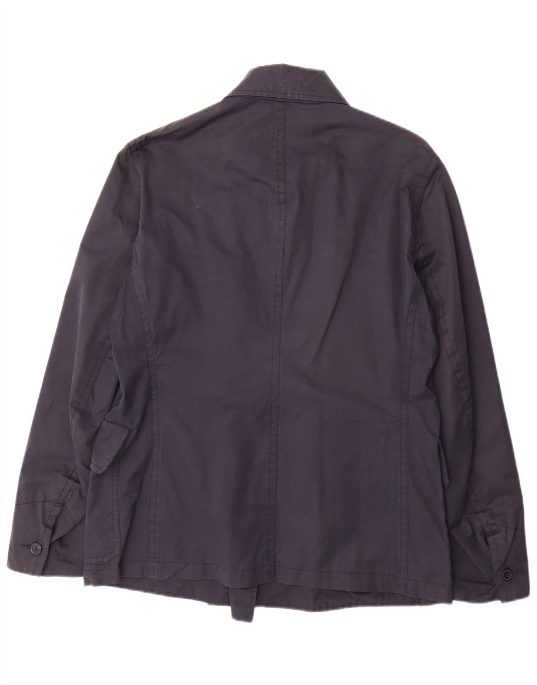 Woolrich Womens Trench Coat UK 18 XL Navy Blue Cotton